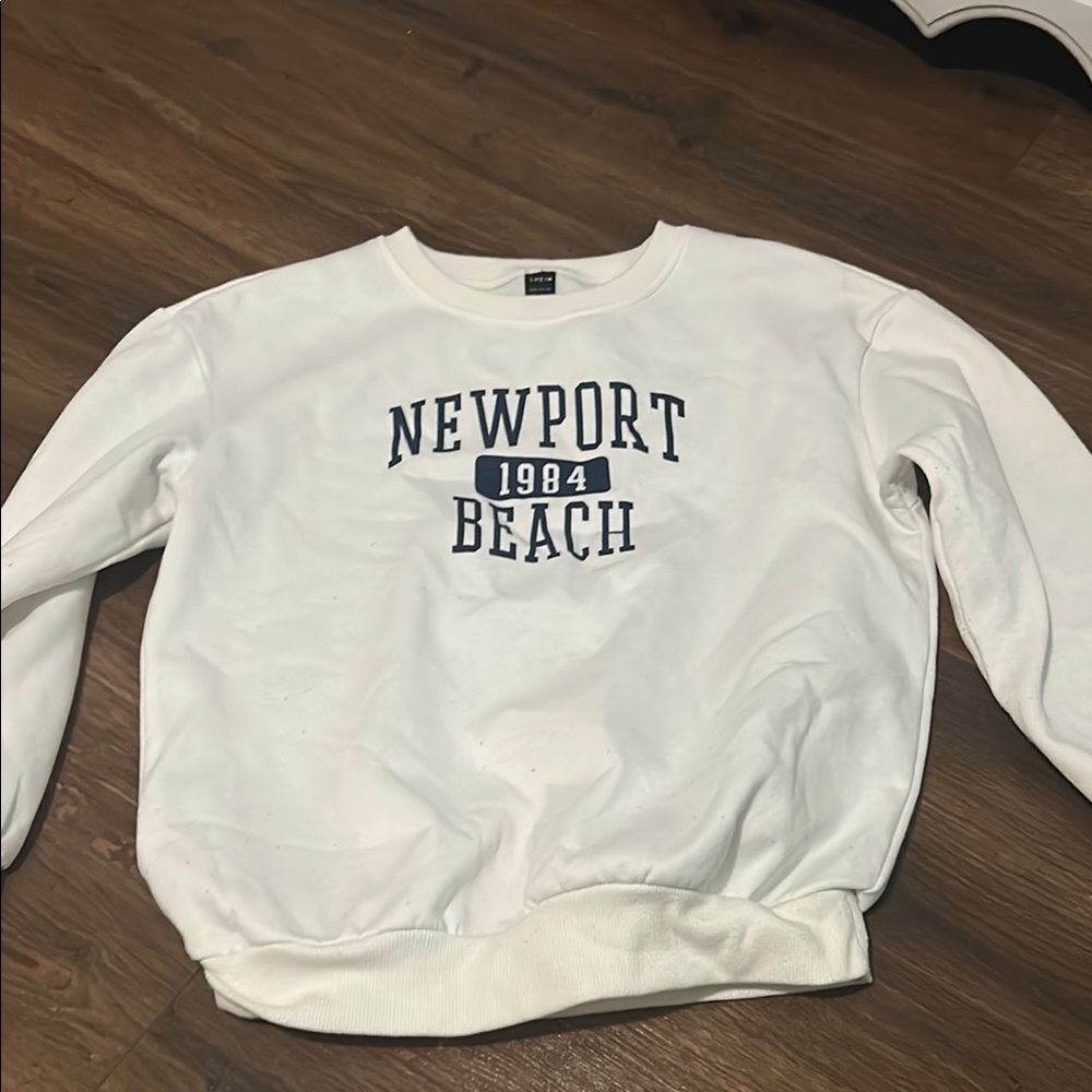 Newport Beach White Crewneck Sweater